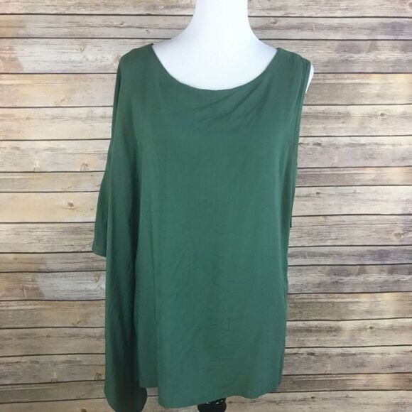 Young Fabulous & Broke Green One Shoulder Blouse - Picture 1 of 4